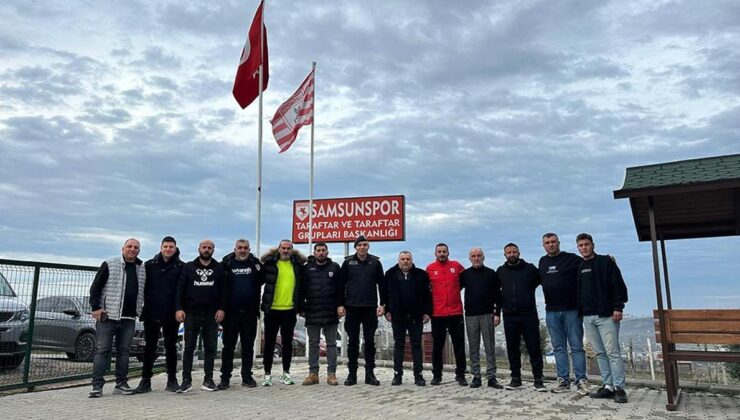 Samsunspor taraftarları ve spor polisi arasında fikir alışverişi